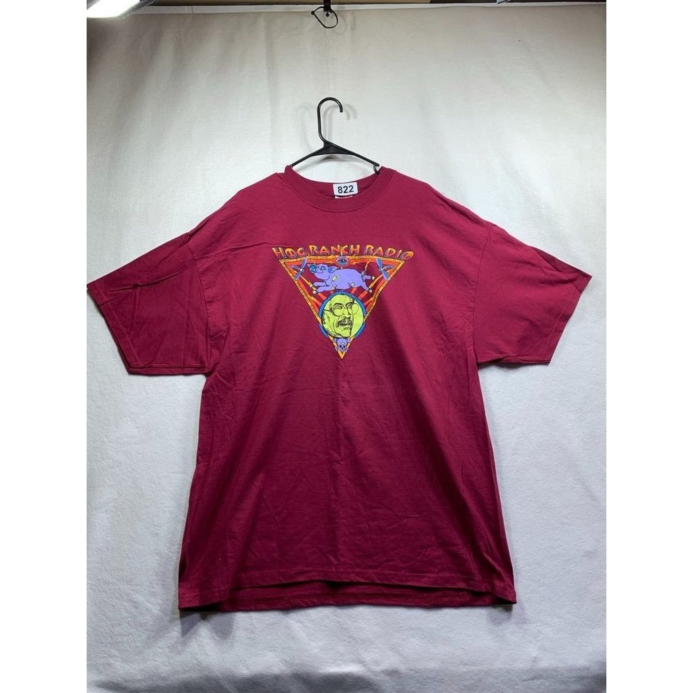 Plus Size Men Hanes Burgundy T-shirt Size XXL (822)